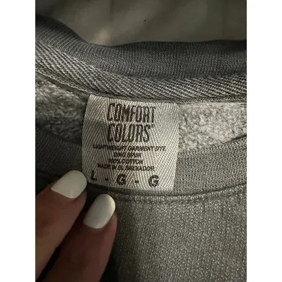 Comfort Colors "Visionary" Crewneck Sweatshirt Size Large Gray Lightweight - Picture 4 of 6